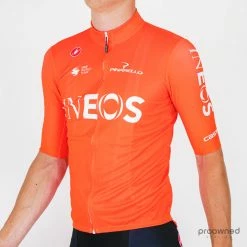Castelli Squadra FZ Short Sleeve Jersey - Orange - Team Ineos -Giordana Salg P1820980